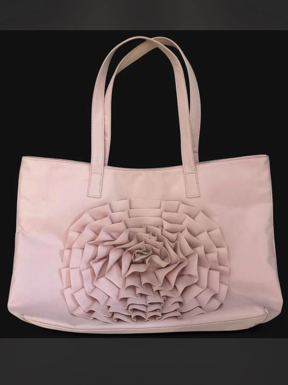 Macy's Pale Pink Floral Applique Tote
